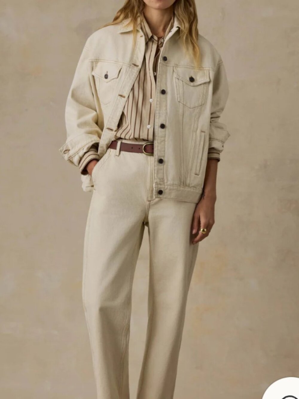 Faherty Driftwood Denim Jacket 'Almond Milk'